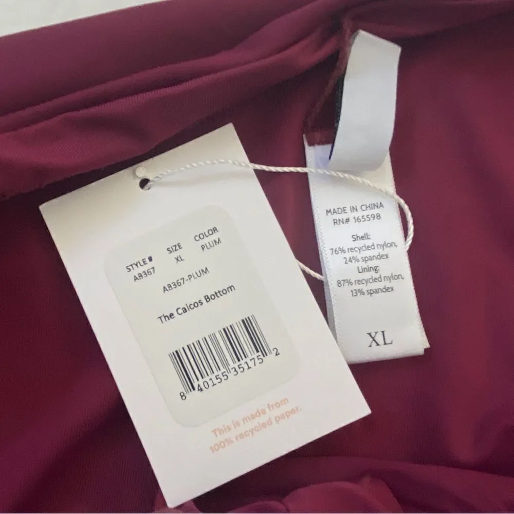 Andie Plum Purple Caicos Wide Band Cheeky Bikini Bottom Sz XL NWT